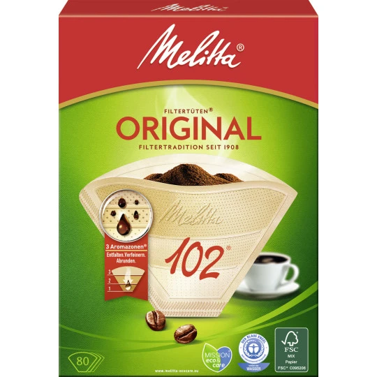 Melitta Aroma Filtertüten 102 Naturbraun 80ST